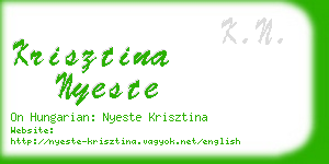 krisztina nyeste business card